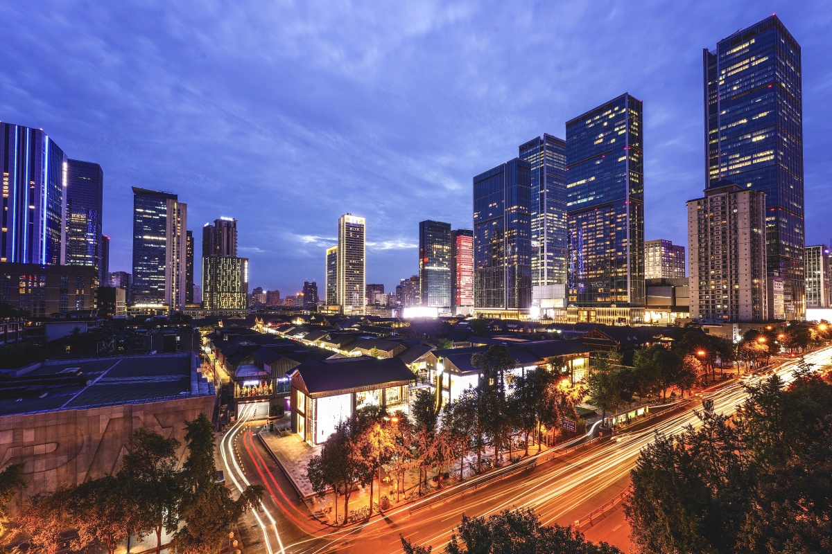 成都太古里商圈建筑夜景