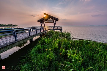 夕照阳澄湖