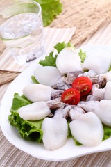 墨鱼 鱿鱼 八爪鱼 饮食 韩式 日式 烧烤 食材 肉类 生肉 新鲜  鲜美
