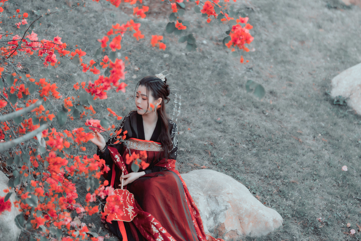 且向花间留晚照