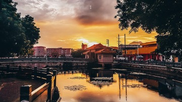 南湖夕阳