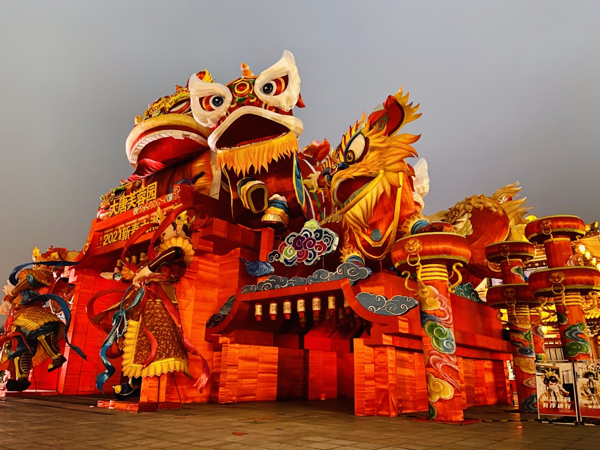 航拍西安大唐不夜城最热网红打卡地