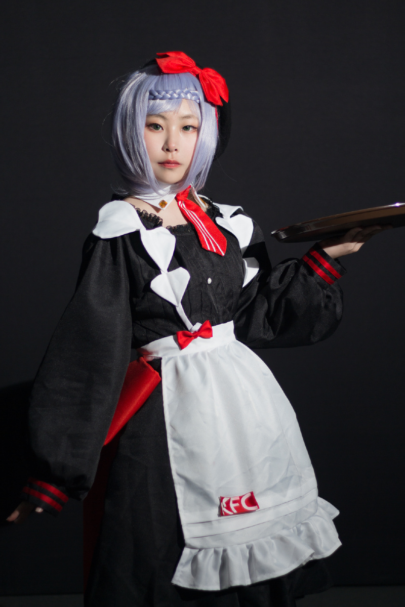 cosplay场照原神kfc联动诺艾尔女仆装出镜白珂
