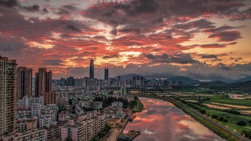 漫天红霞