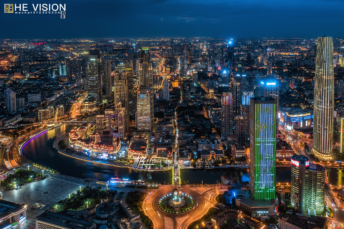 天津世纪钟夜景