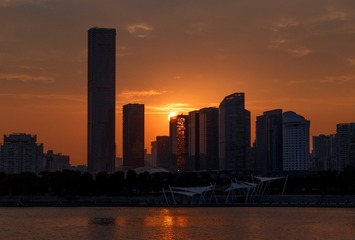 深圳人才公园黄昏落日美景