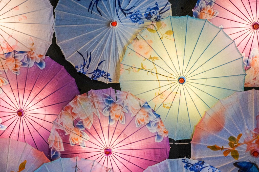 油纸伞  伞 传统手工艺品  颜色 工艺品 摄影