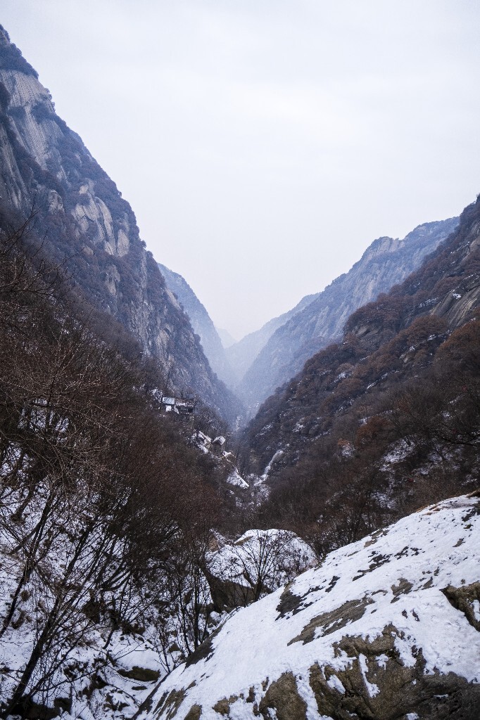 雪景 风光 自然 华山风光  山峰 山脉 华山雪景 自然  自然风光