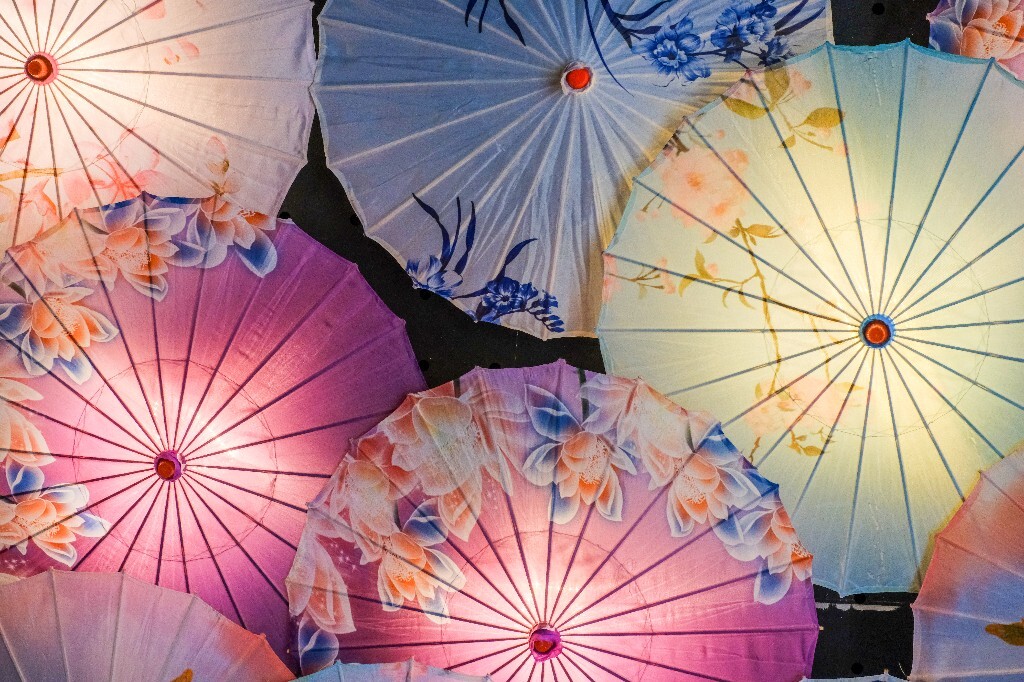 油纸伞  伞 传统手工艺品  颜色 工艺品 摄影