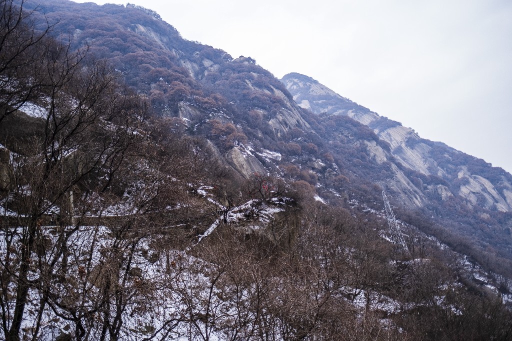 雪景 风光 自然 华山风光  山峰 山脉 华山雪景 自然  自然风光