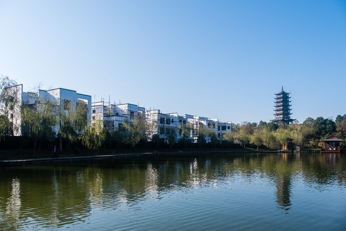 水墨上河风光 建筑 塔 水 徽派建筑 摄影 风景 旅游 风光 图片素材 水墨上河
