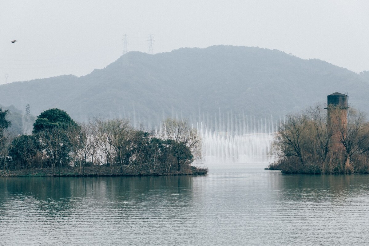 湘湖风光 自然 摄影 湖光山色 湖水 自然风光 喷泉 旅游 旅行 城市