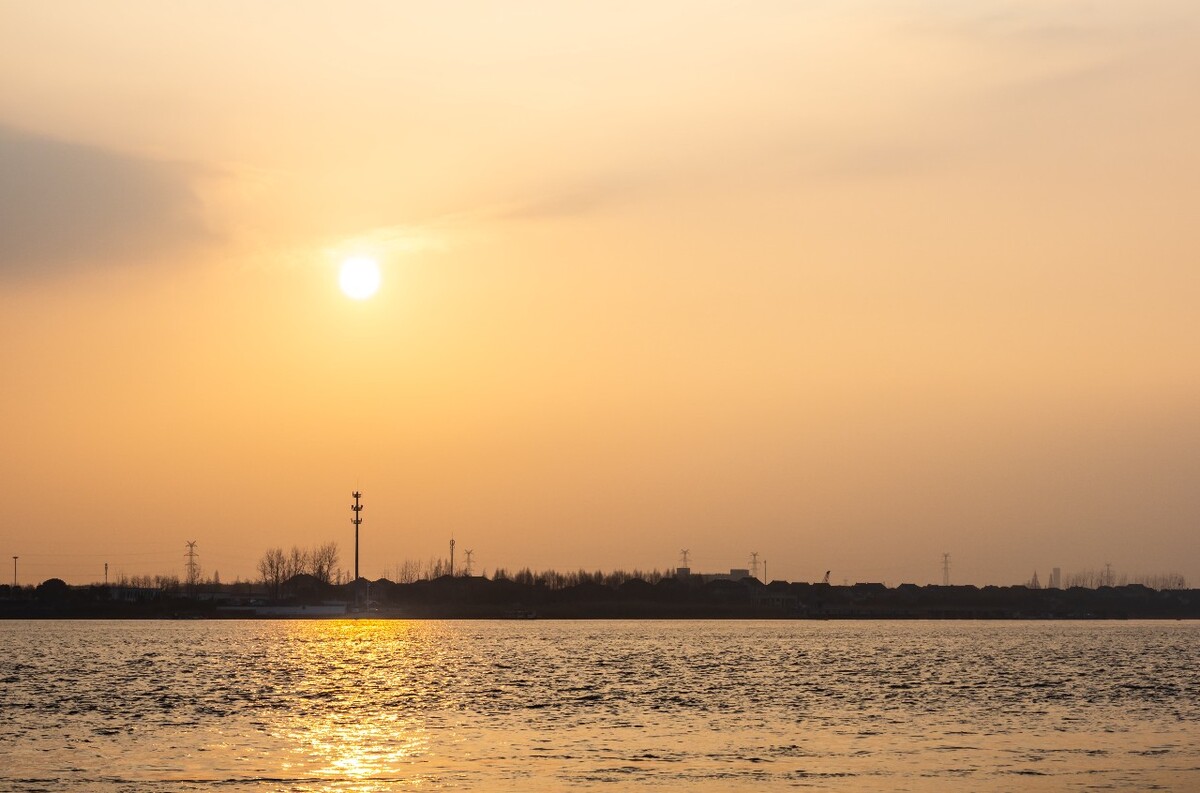 码头 风光 自然 风景 摄影 耶稣光 夕阳 晚霞 闻堰码头 钱塘江 江水 江边