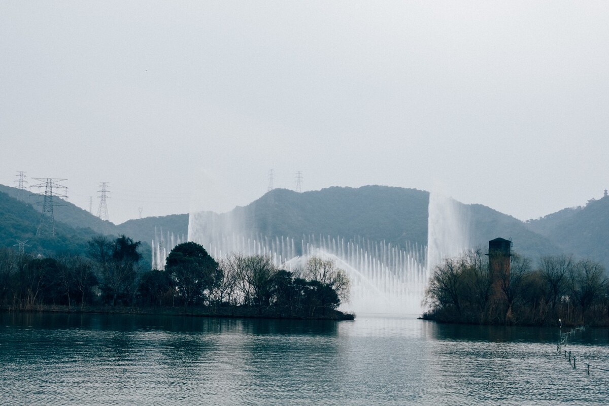 湘湖风光 自然 摄影 湖光山色 湖水 自然风光 喷泉 旅游 旅行 城市
