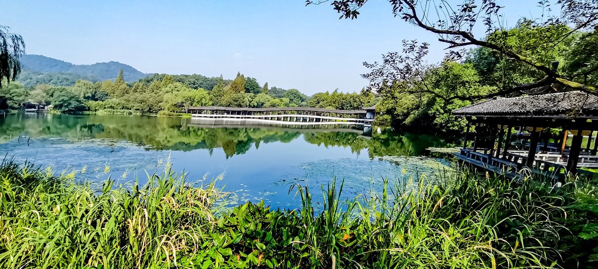 桥 风光 风景 三台山风光 长长的桥 建筑 倒影 云谷风光 浴鹄湾霁虹榭 飞虹廊
