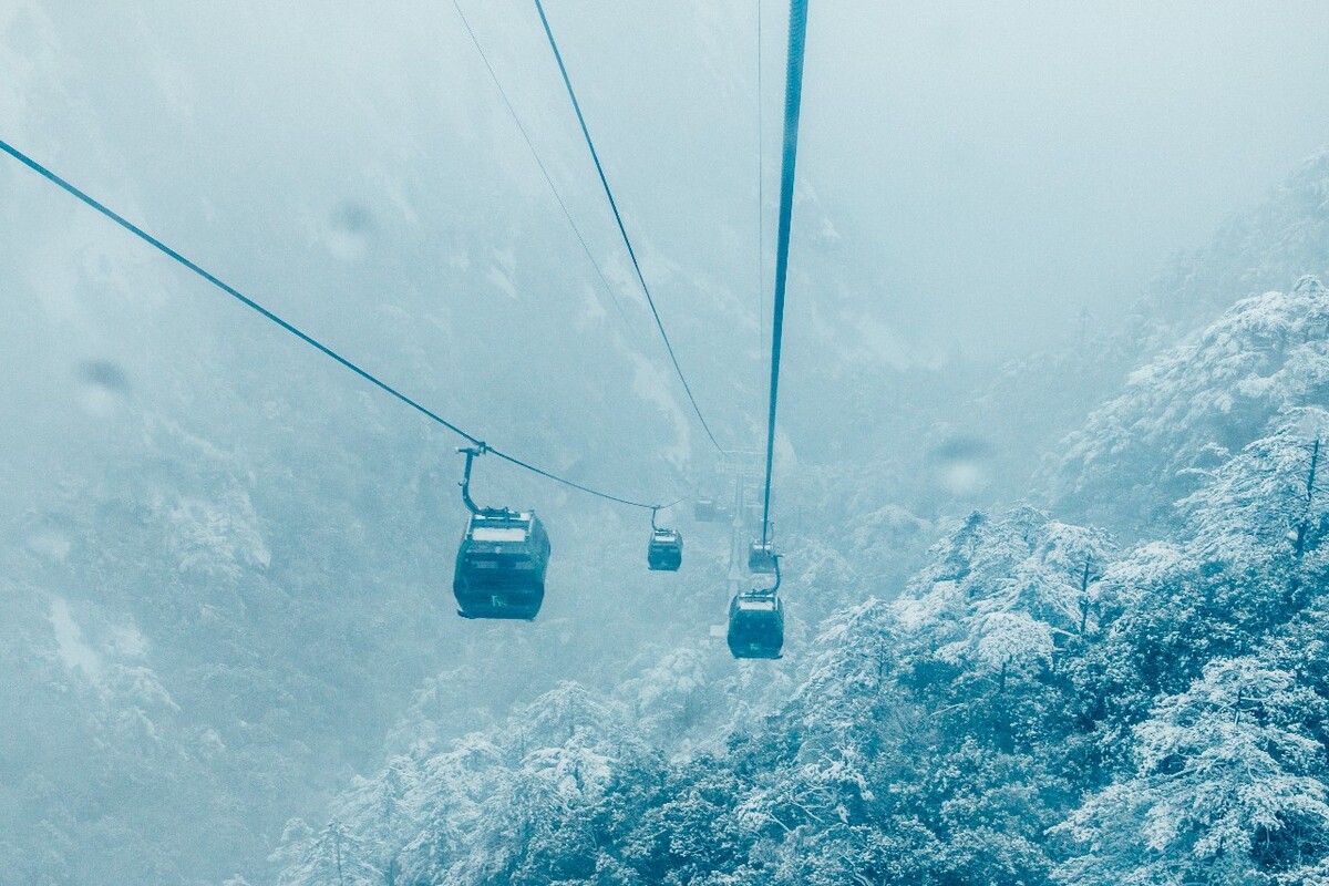摄影 雪景 大自然 黄山 黄山雪景 雪中黄山 森林雪景 索道