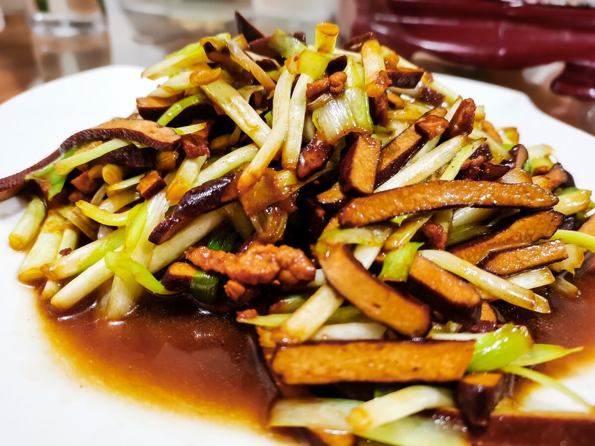摄影 图片 素材 特写 美食 美味 中餐 芹菜香干肉丝 炒菜