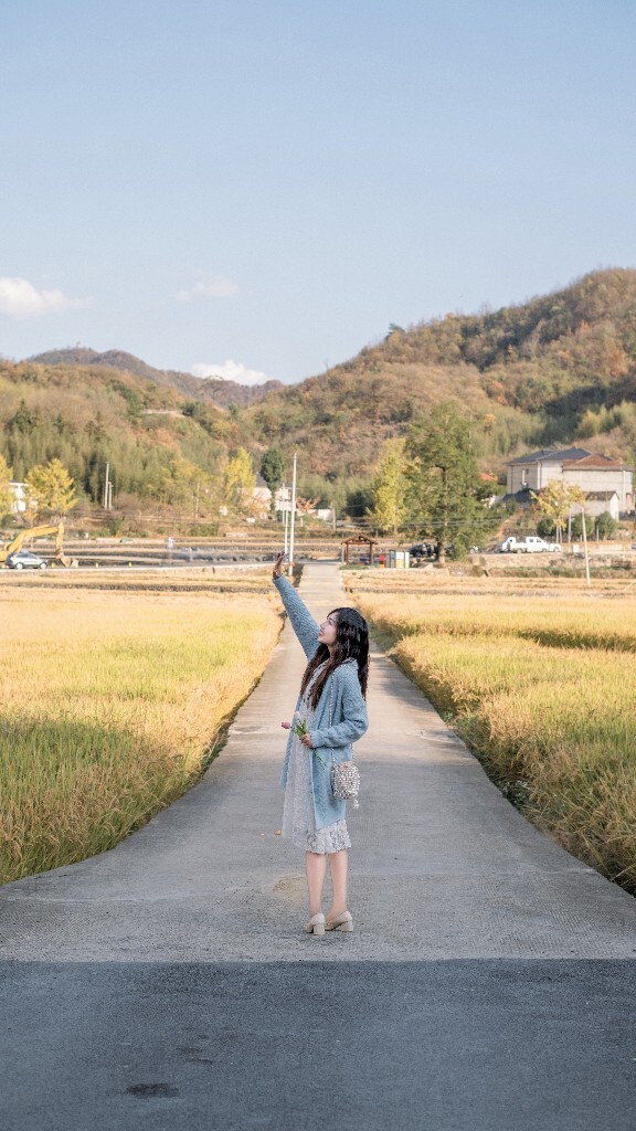 户外 写真 人像 稻田 风光 笛子 背影 模特