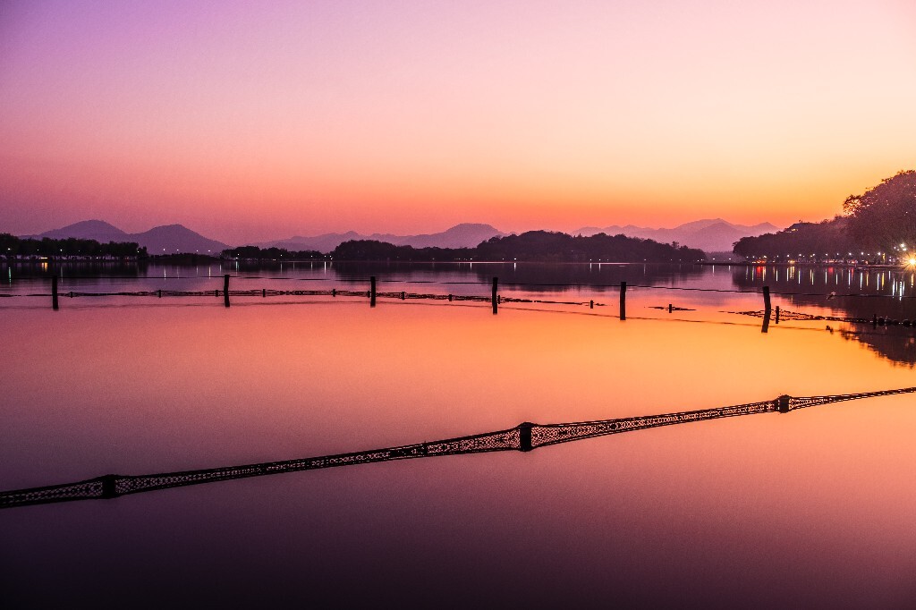 风光 西湖 自然 自然风光 西湖风光 黄昏