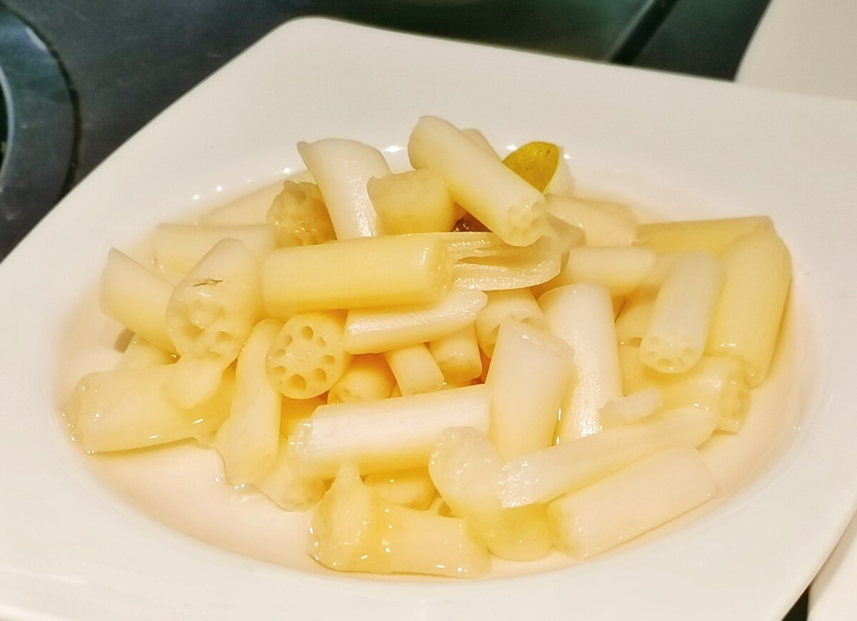 泡菜 凉拌菜 藕 葱 食品 摄影 特写