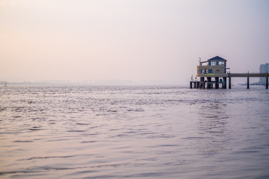 码头风光  风光 夕阳  自然 旅游  江 海 建筑