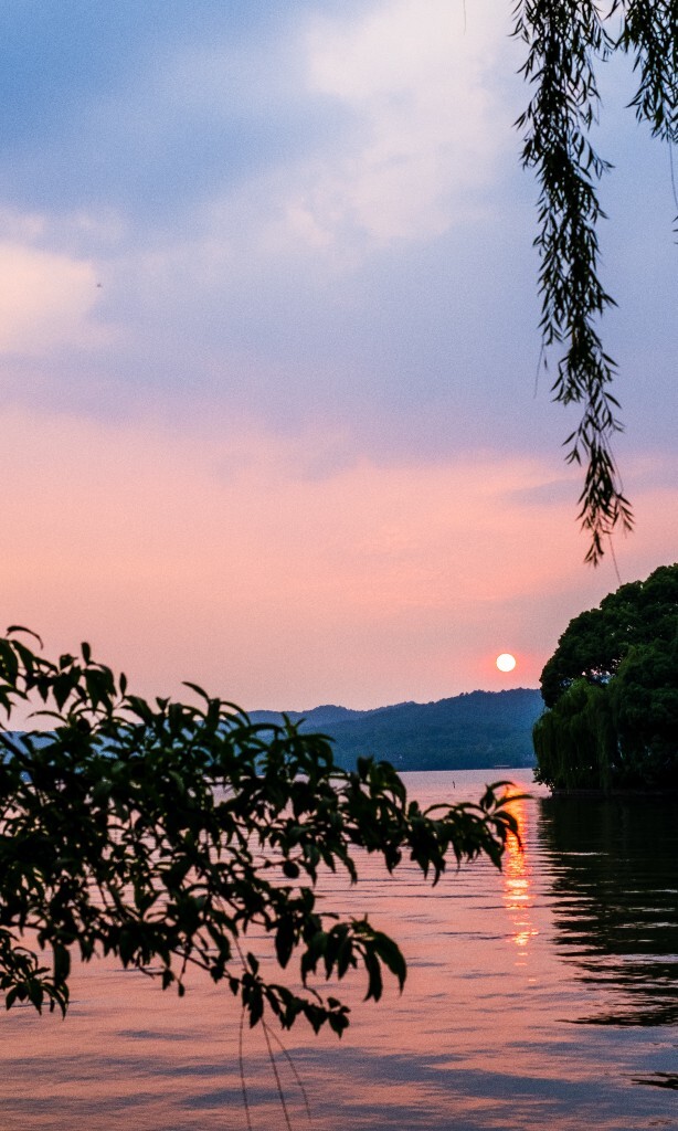 夕阳 西湖夕阳 风光 自然 日出日落 阳光 鸟 夕阳余晖 夕阳无限好 旅行
