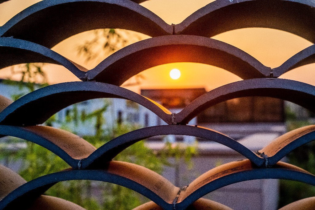 夕阳 建筑物 自然 风光 阳光 日出日落 结构之美 色彩 旅行 结构