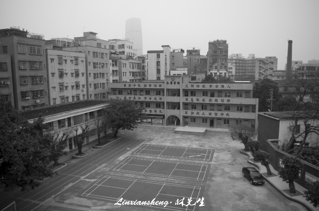 一个大操场,5栋大楼,一个后花园,原来都很小...