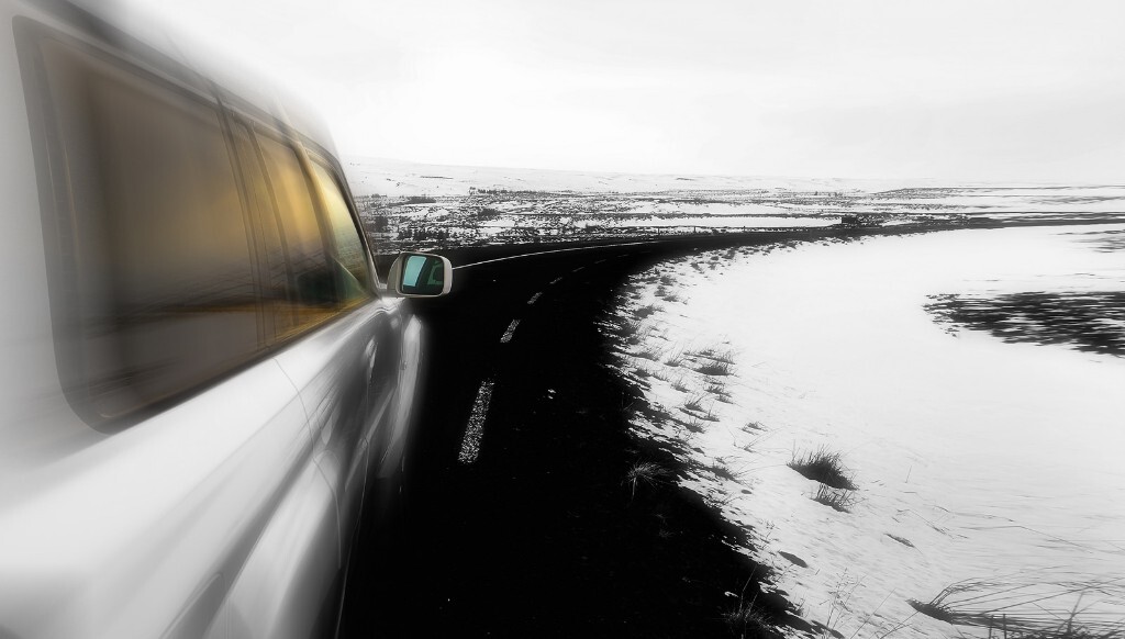 It was a such fun to drive around on top of the mountain at Iceland. Black road, white snow, fresh air plus sunset, you name it you got it all. <br />
Iceland I will be back ....