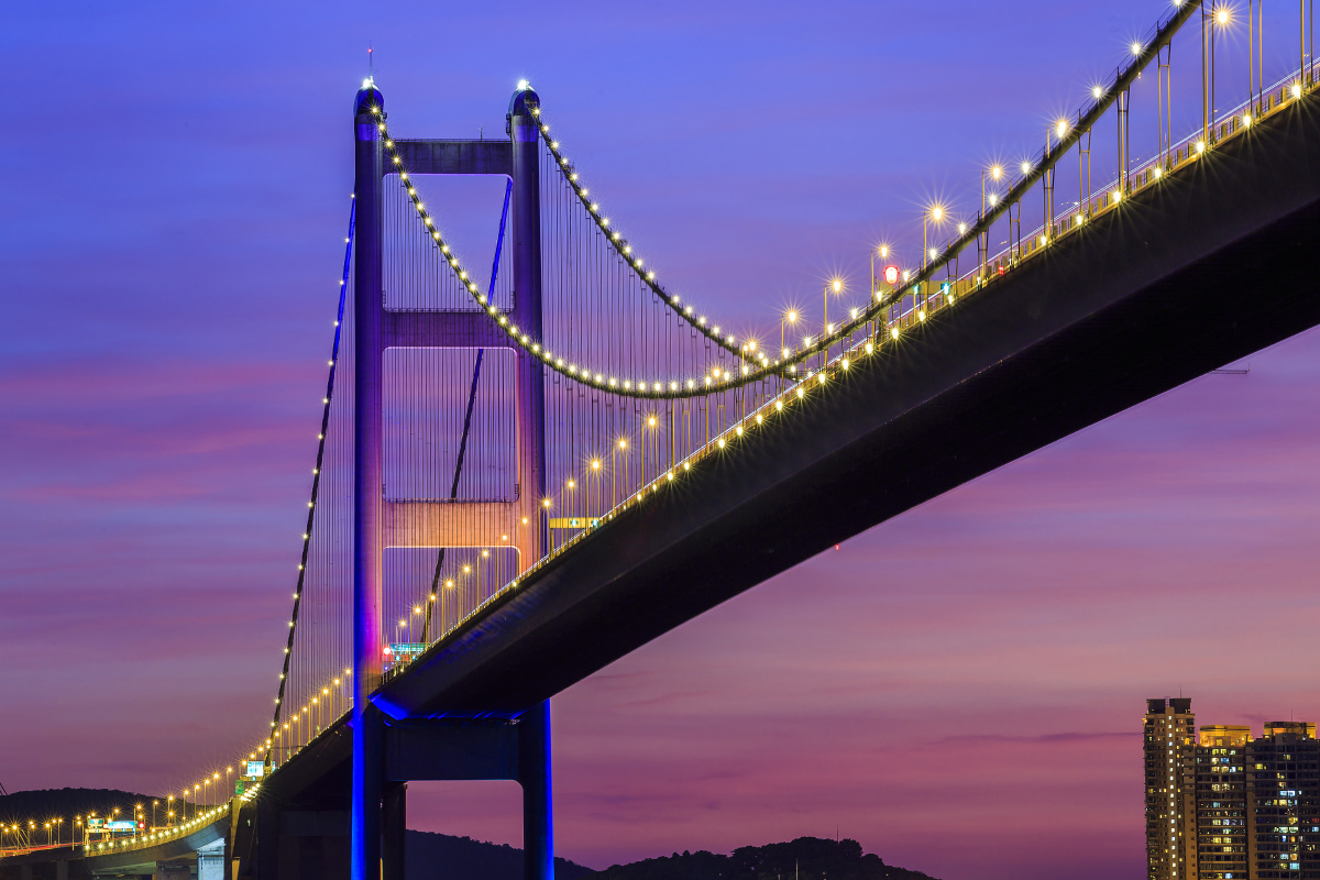 香港青马大桥日落