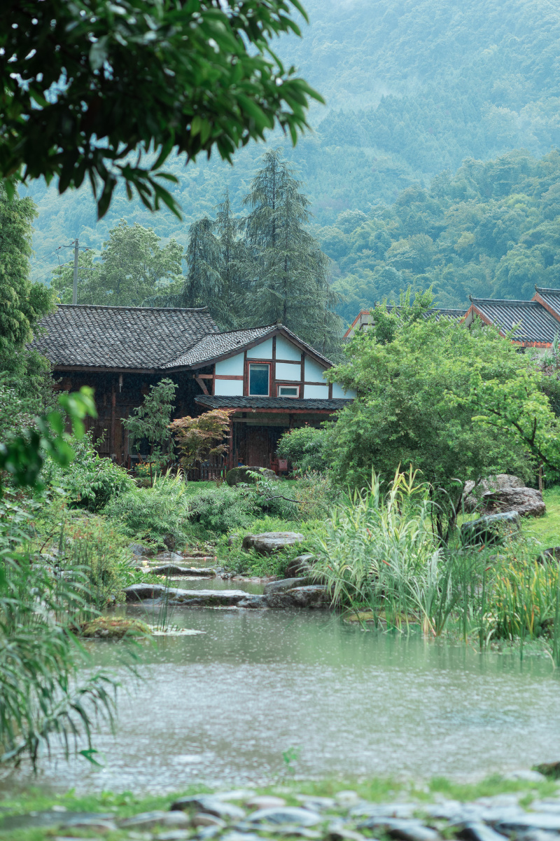 雨中乡村