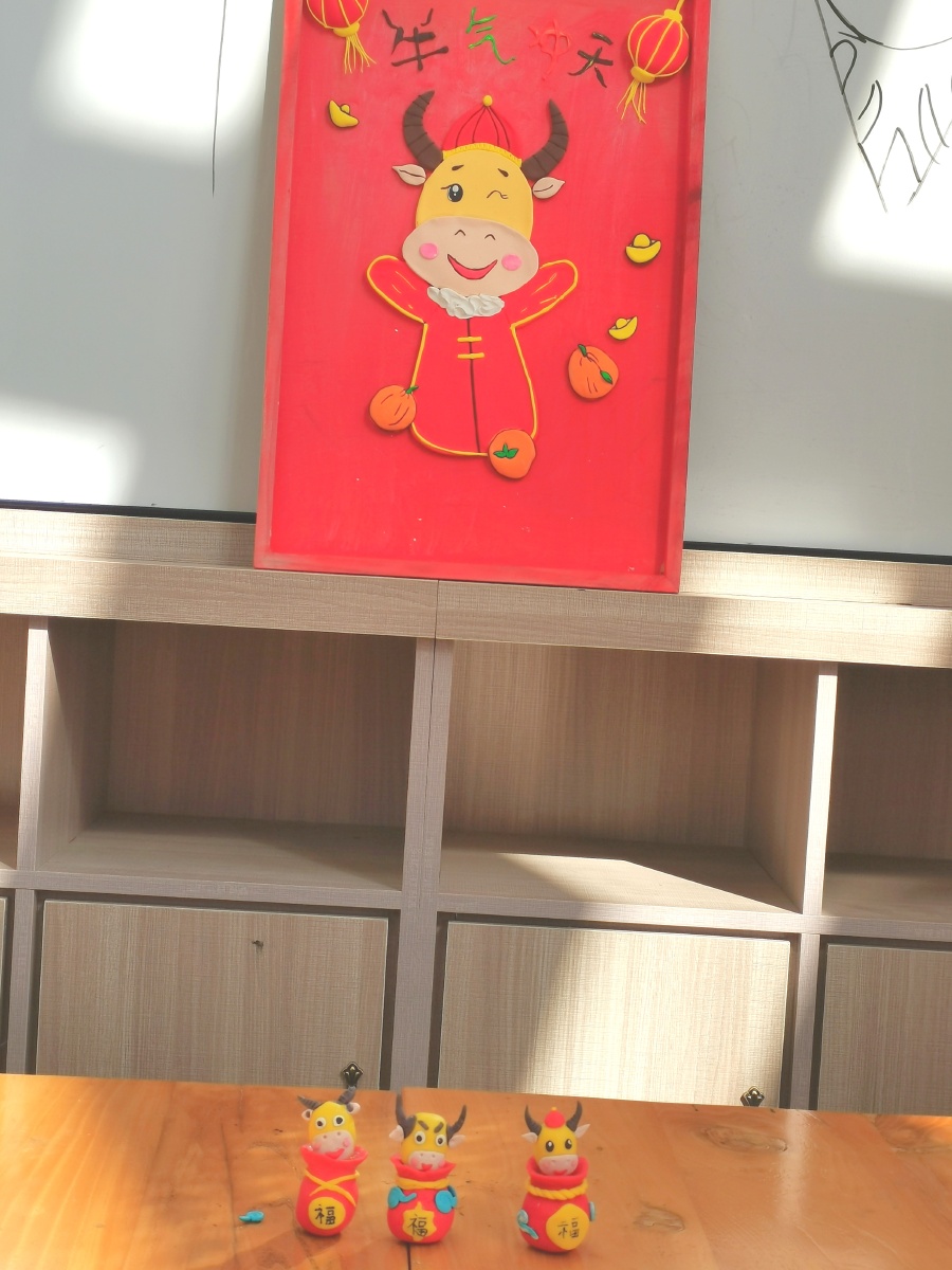 牛气冲天小朋友面塑.