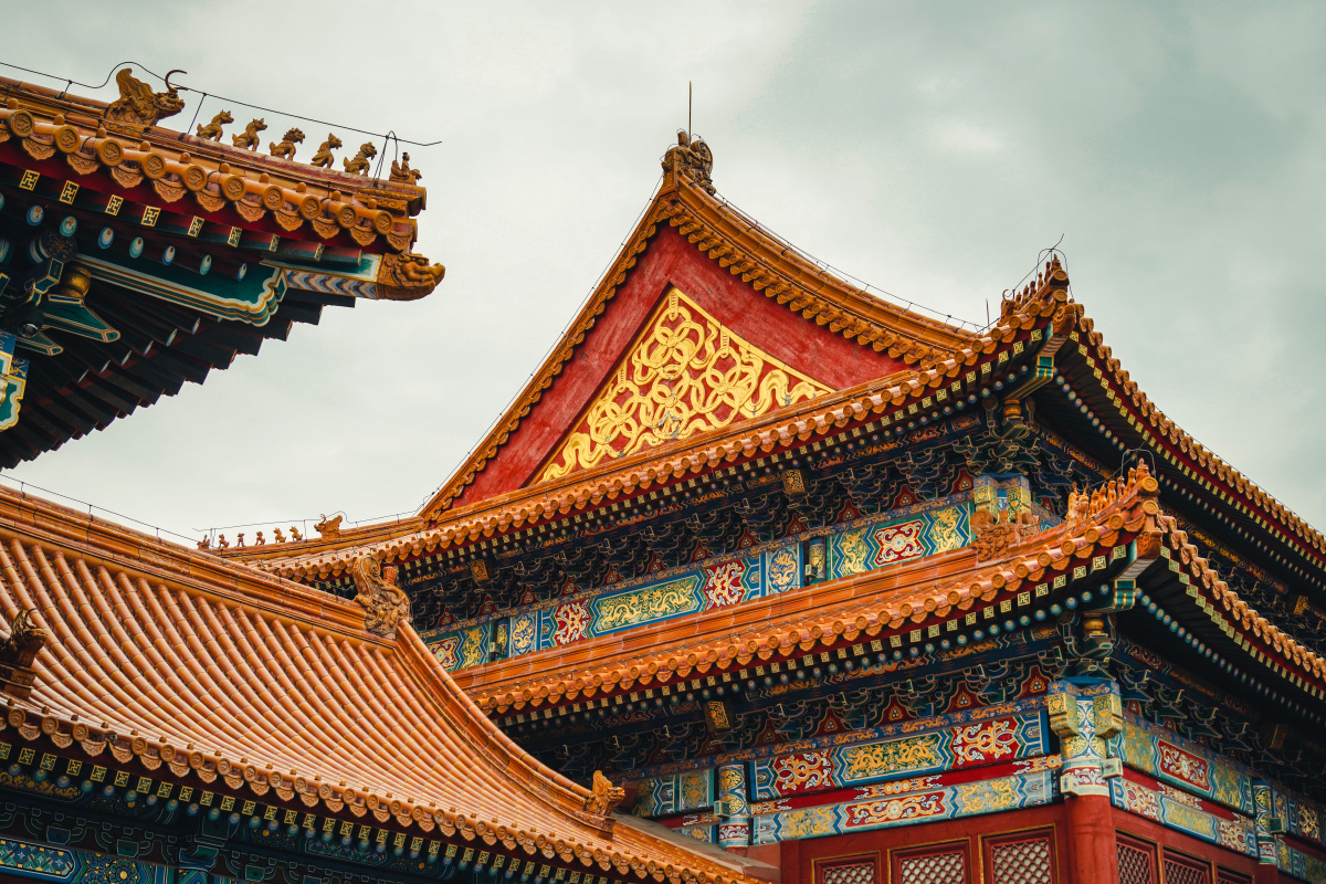 故宫屋檐小兽故宫红墙