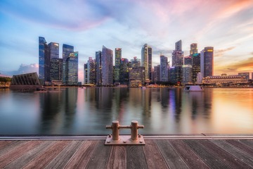 新加坡金融中心 七彩日落