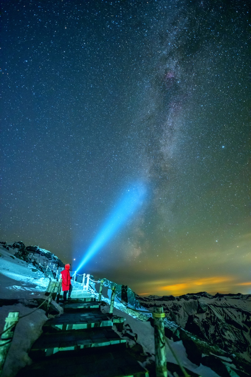 长白山的星空和七彩祥云