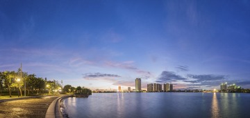 白石湖日出全景