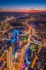 青岛西海岸航拍夜景图片