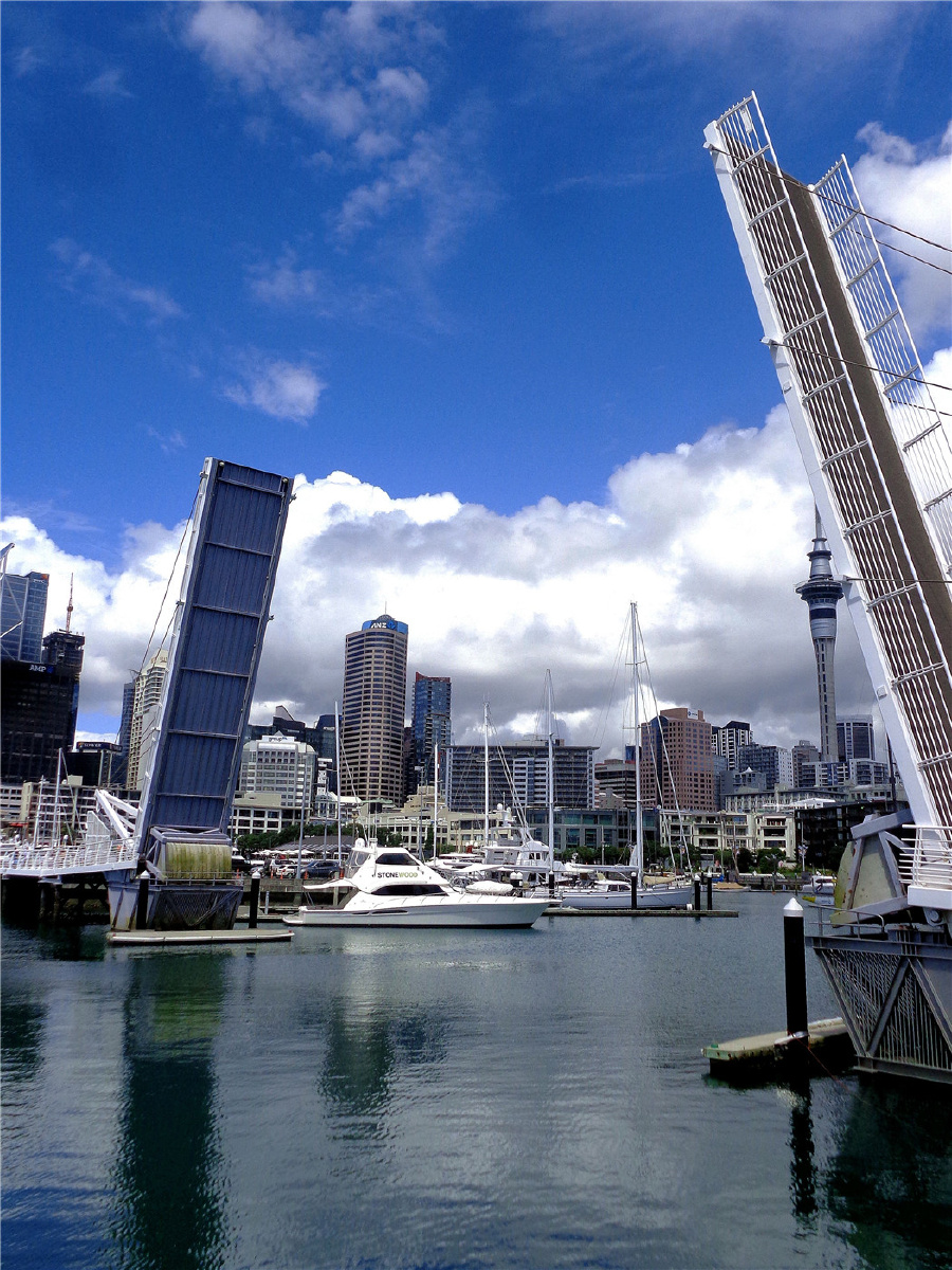 奥克兰港码头的升降桥