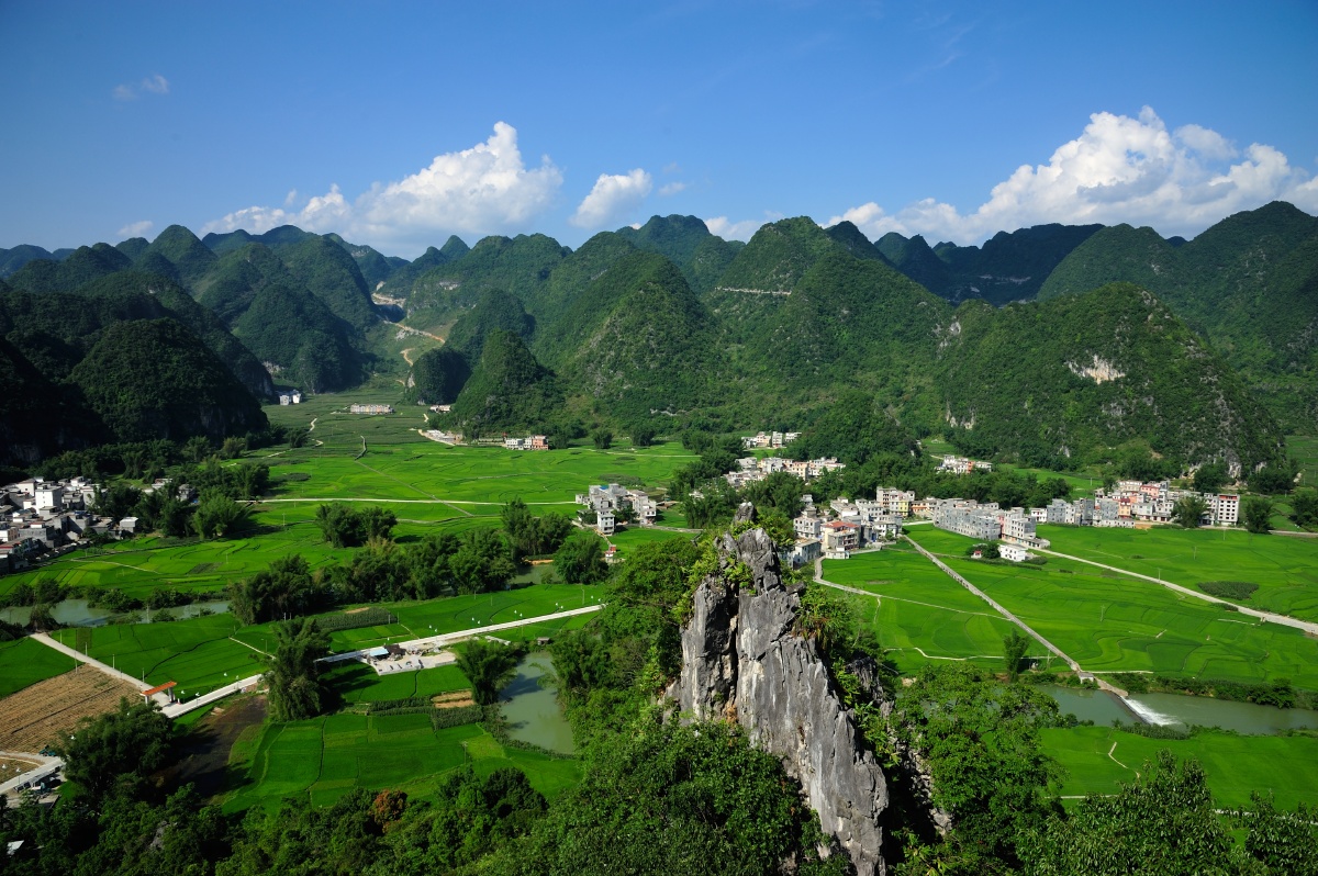 夏天的江平田园.拍摄于广西东兰县江平村