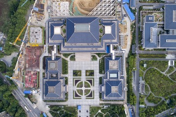 空中俯视湖北省博物馆曾院平摄影