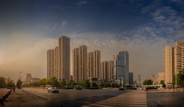 建筑摄影：武汉光谷大道（关山口）的早晨  曾院平摄影  拍摄时间：2025