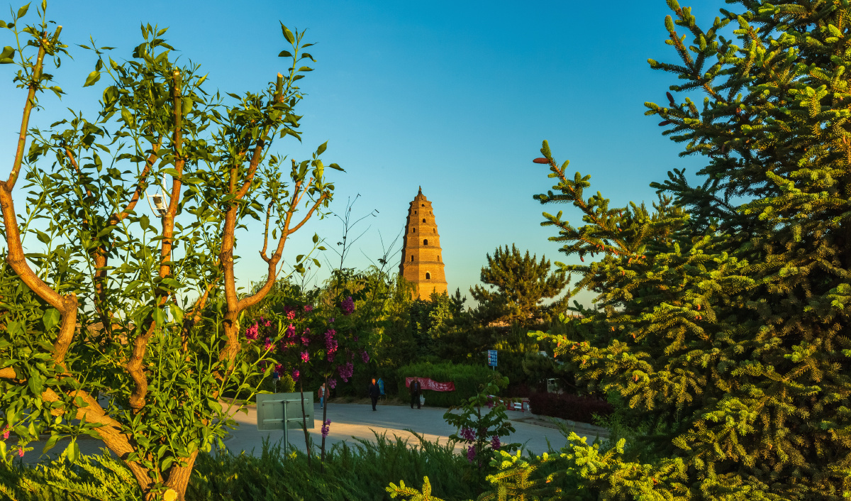 中国山西忻州偏头关文笔塔风光 2020年5月24日,忻州偏关县, 在偏头关