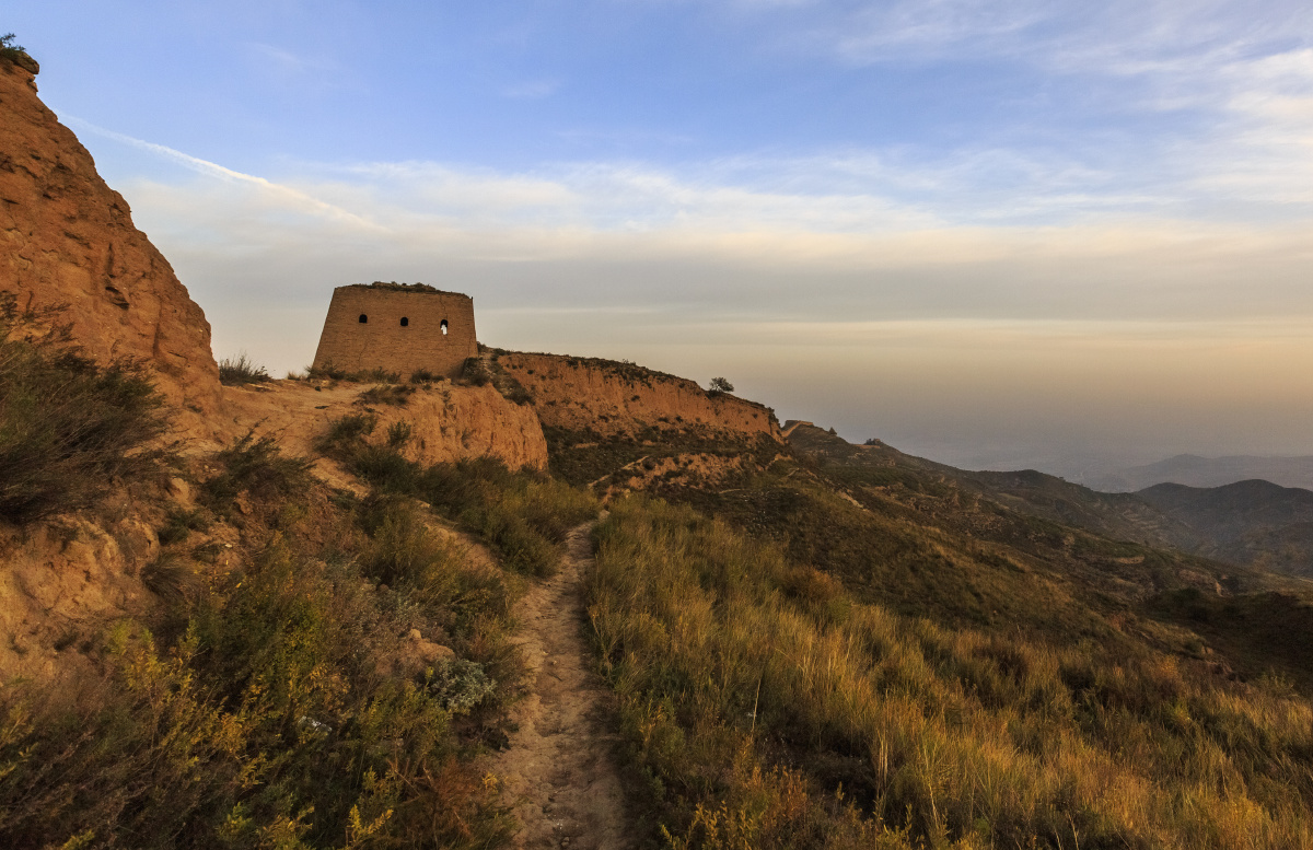 中国山西朔州市山阴县新广武明长城自然风光 2019年10月12日,山西朔州