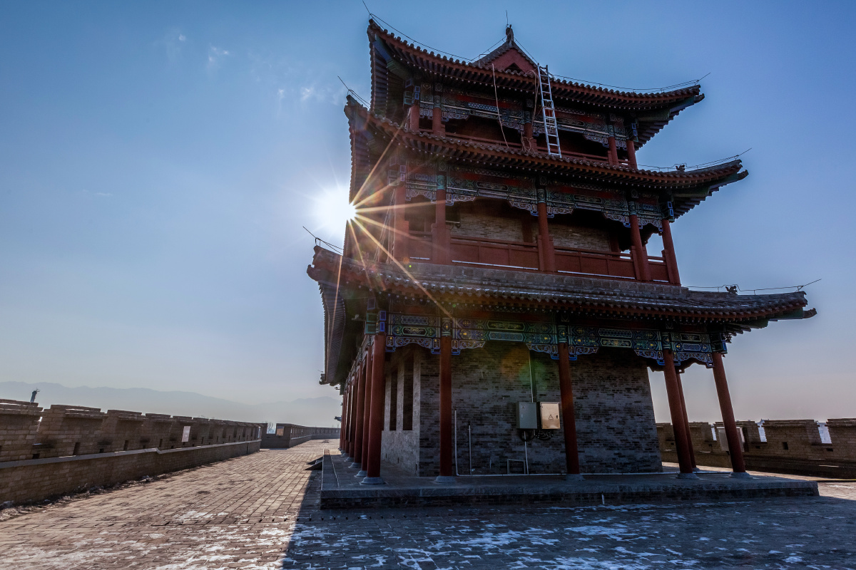 中国山西忻州古城墙风光 2020年12月5日忻州古城,忻州古城位于山西省