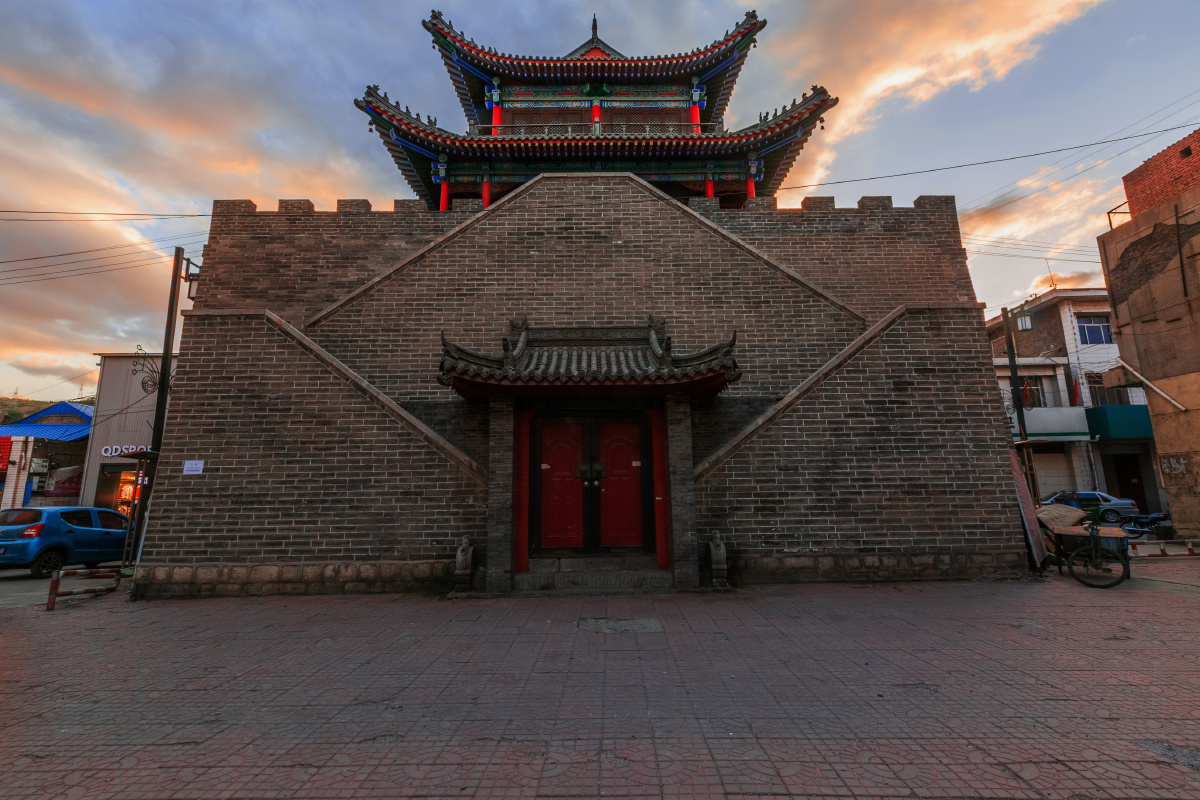 中国山西忻州偏头关文笔塔风光 2020年5月24日,忻州偏关县, 在偏头关