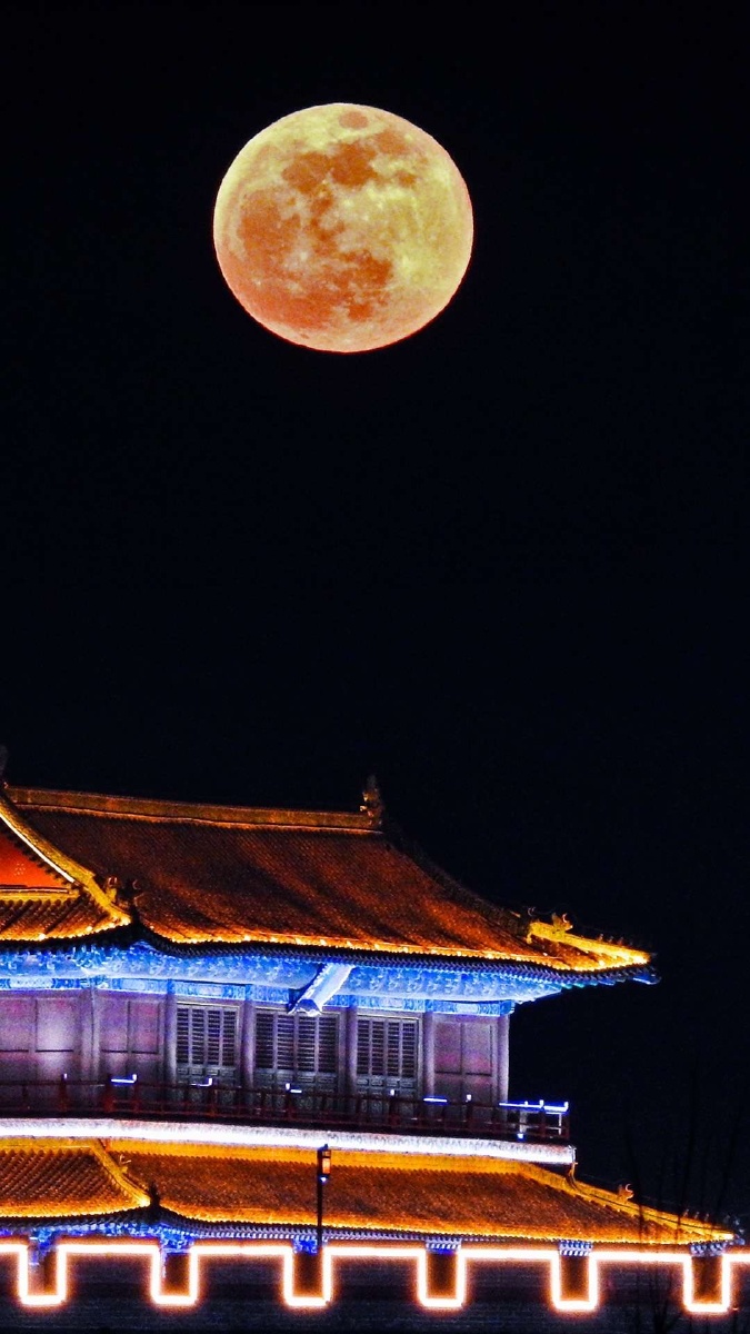 实拍超级月亮 非二次曝光