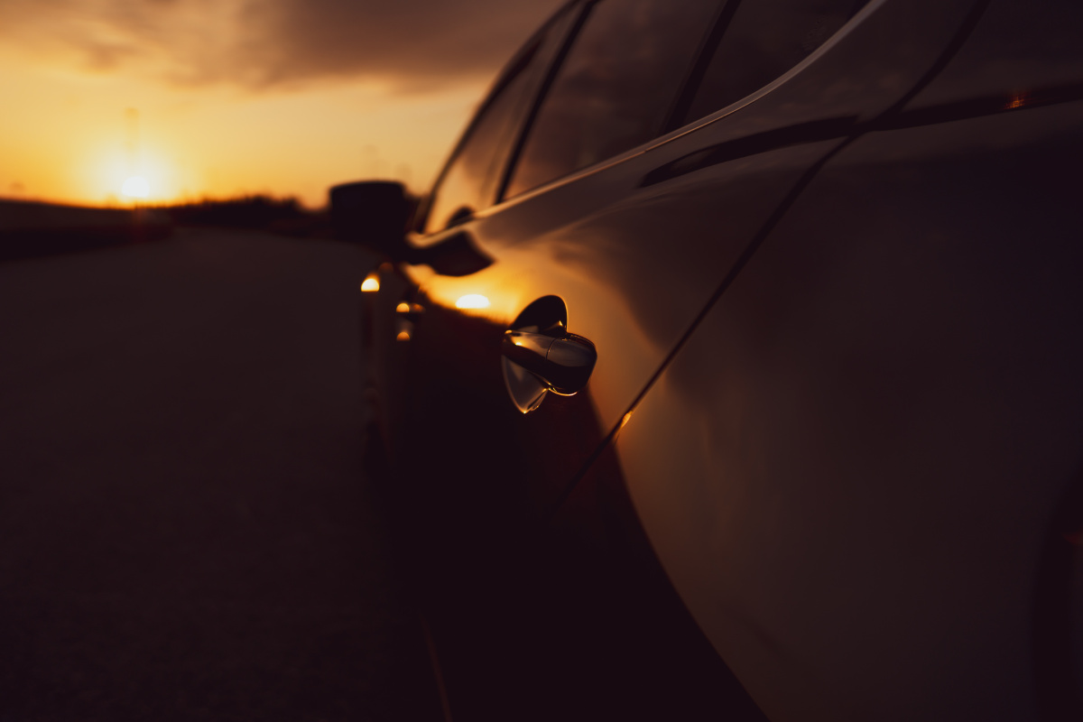 一组爱车的照片夕阳车