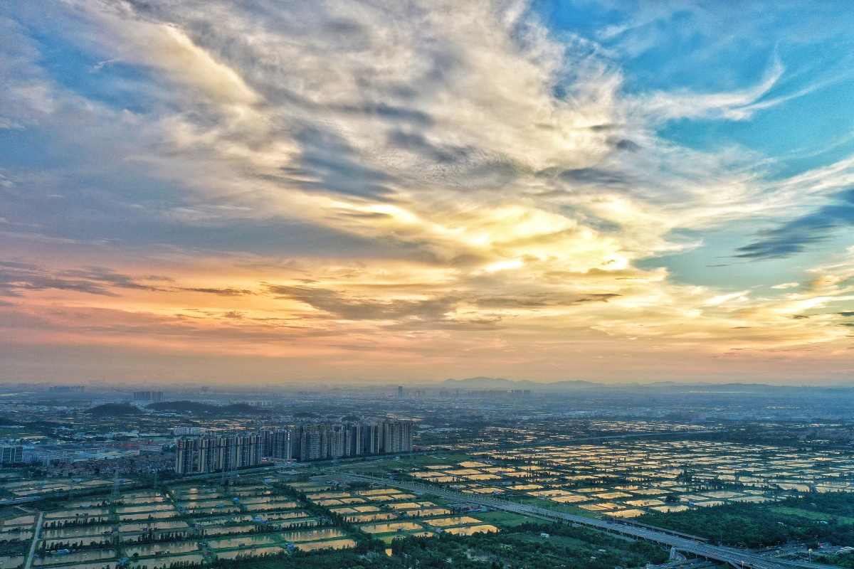水乡晚霞广东省佛山市顺德区