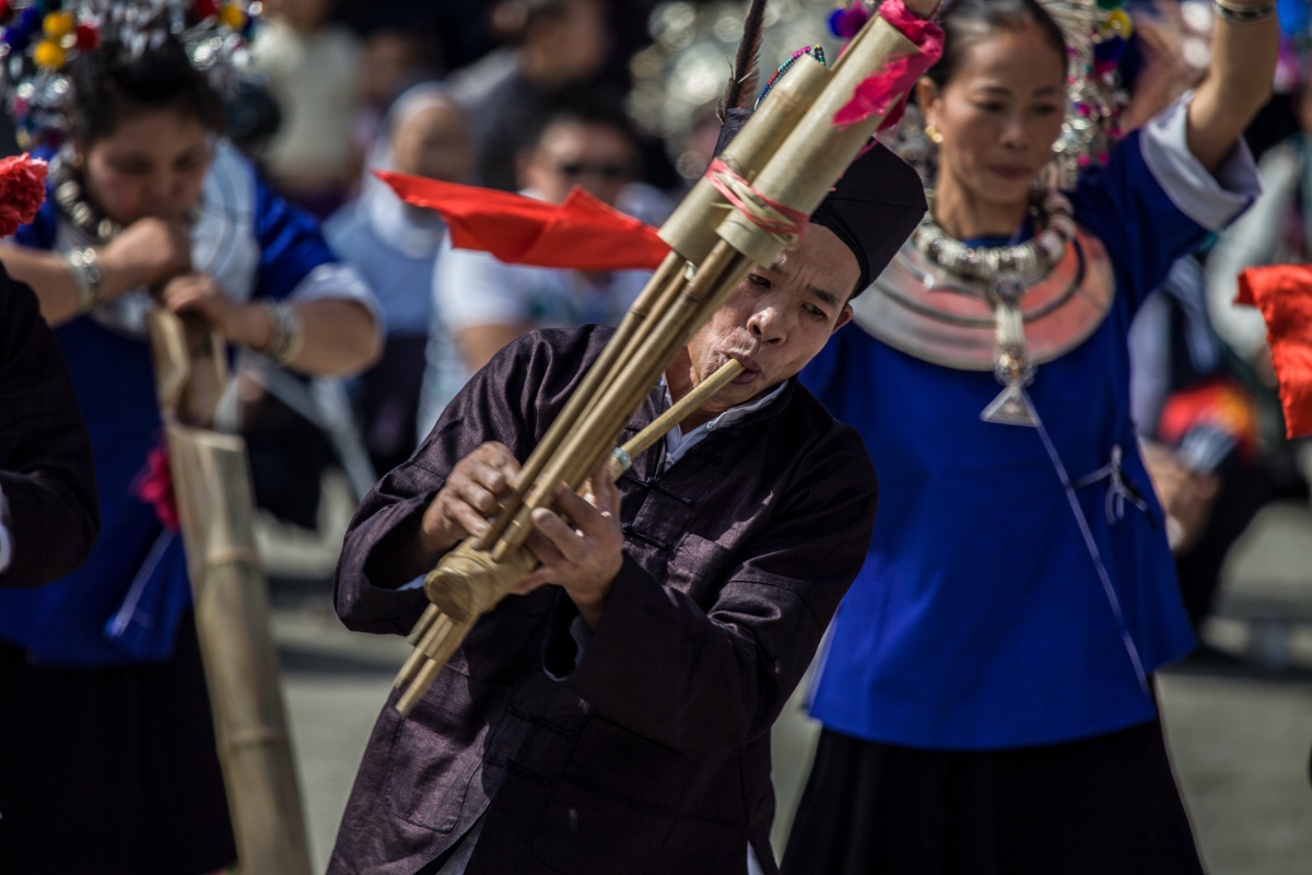 侗寨老者,吹芦笙的高手.组照4