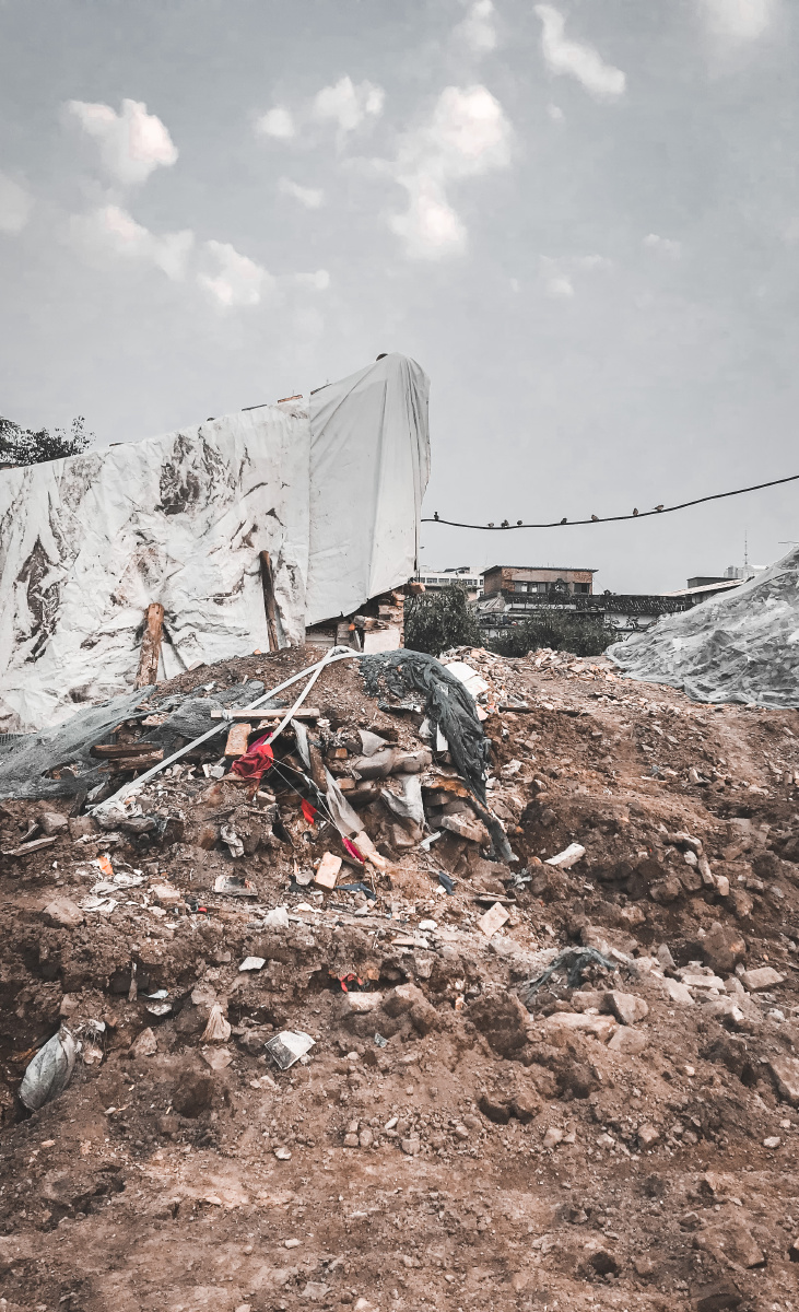 建筑工地的废墟曾经它是多少人的幸福时代的进步生命的繁衍生息只能留